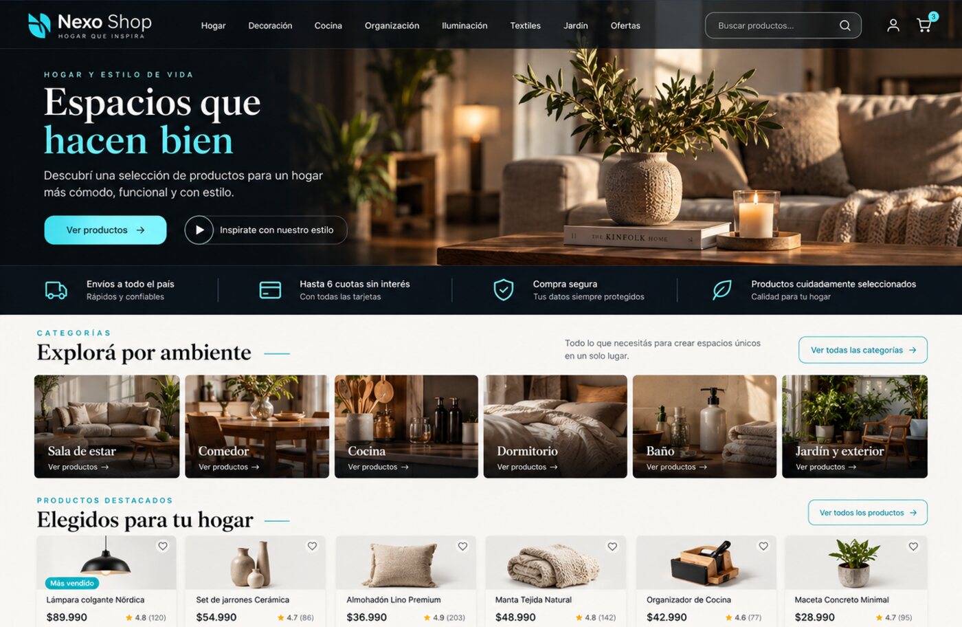 Nexo Shop — tienda de hogar y decoración